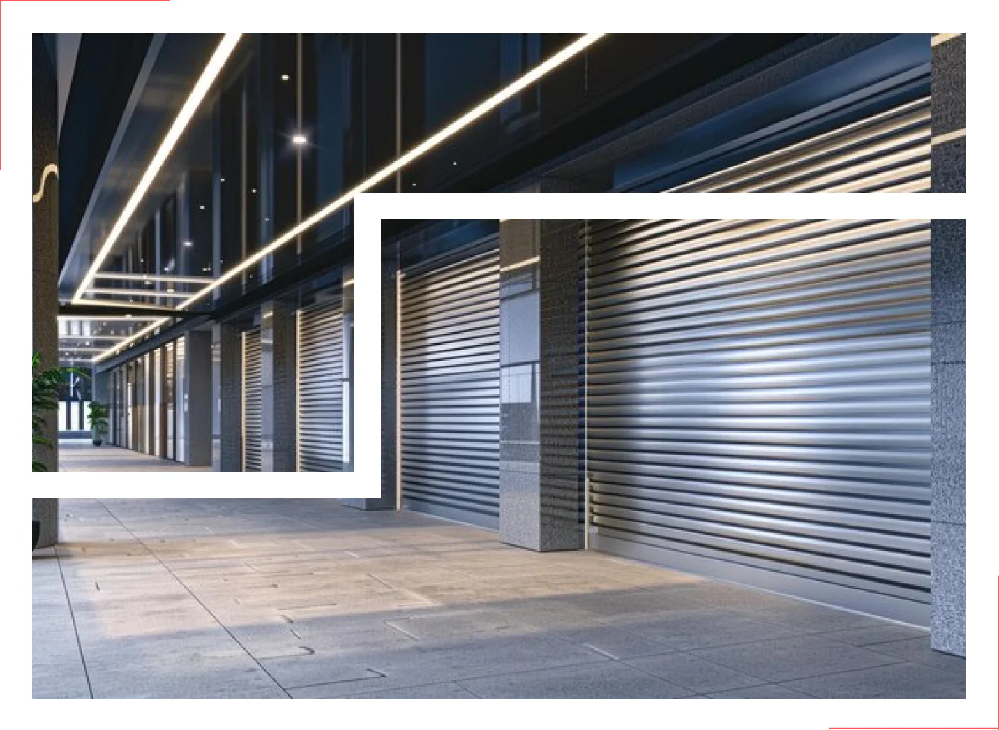 Commercial aluminum shutters